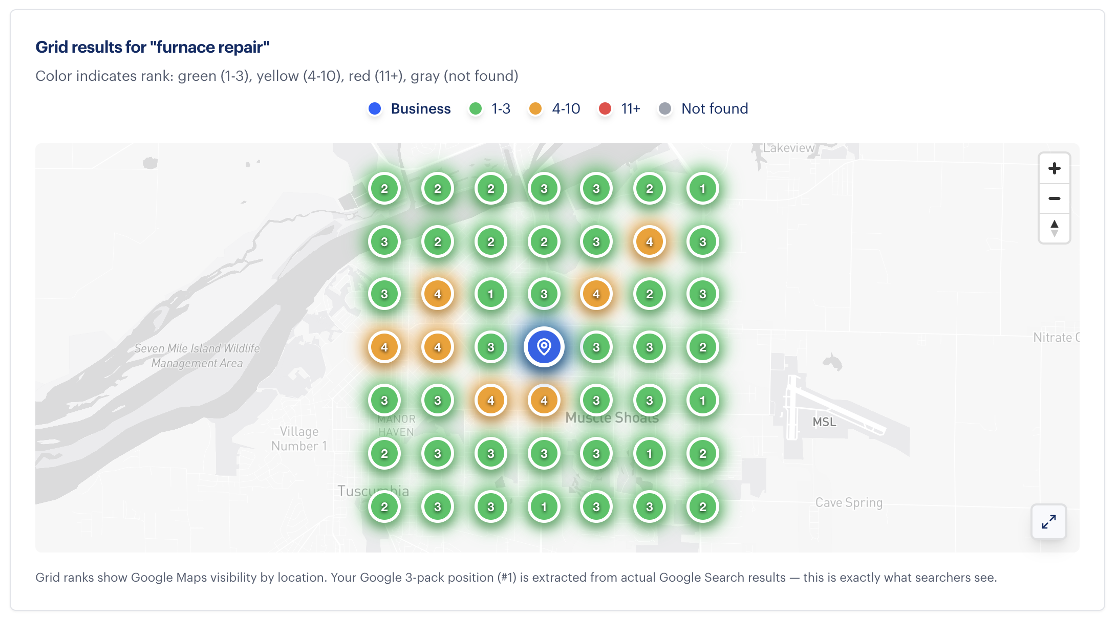 Local Map Pack Grid local SEO results
